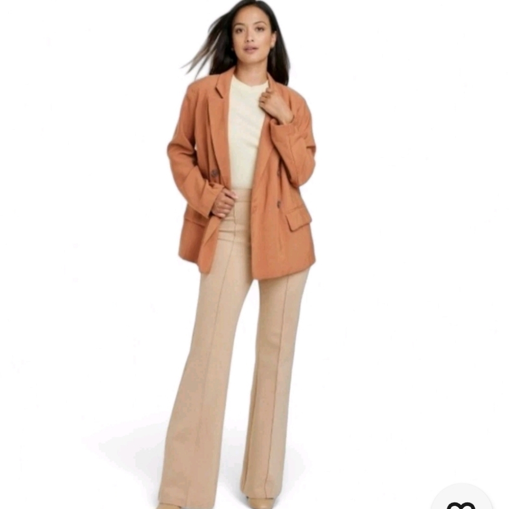 A New Day High Rise Retro Fit Flare Tan Dress Pants Size‎ 6